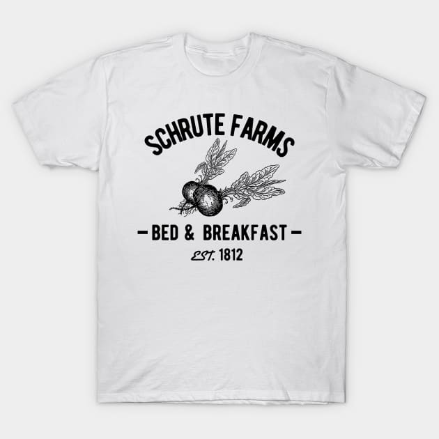 Schrute Farms - Bed and Breakfast Parody T-Shirt by HappyGiftArt